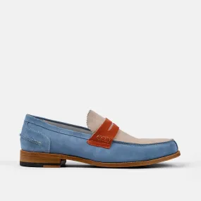 Abe Blue Skies Suede Penny Loafers