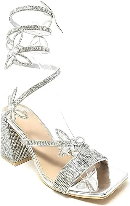 ADAMS07 - SILVER BUTTERFLY HEELS