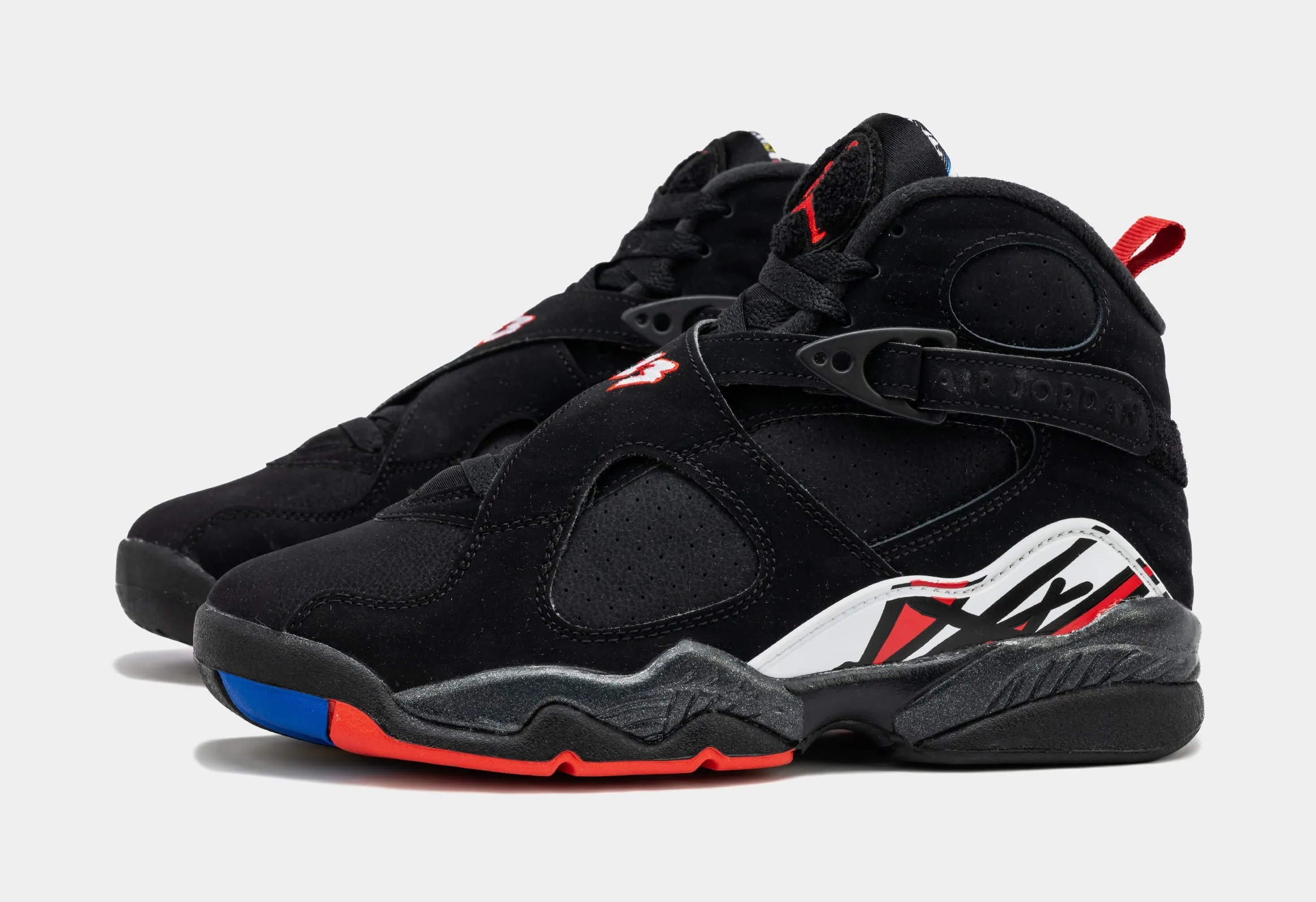 Air Jordan 8 Retro Playoffs Grade School Lifestyle Shoes (Black)