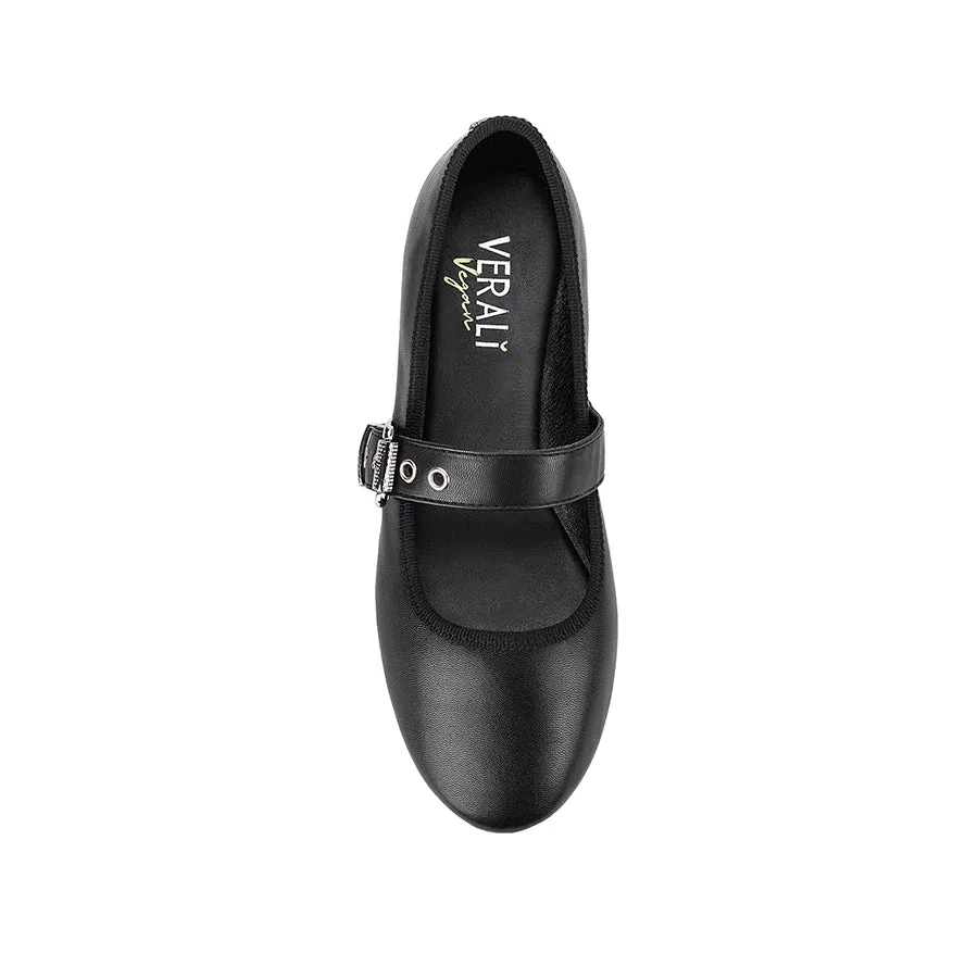 Banks Buckled Mary-Jane Flats - Black