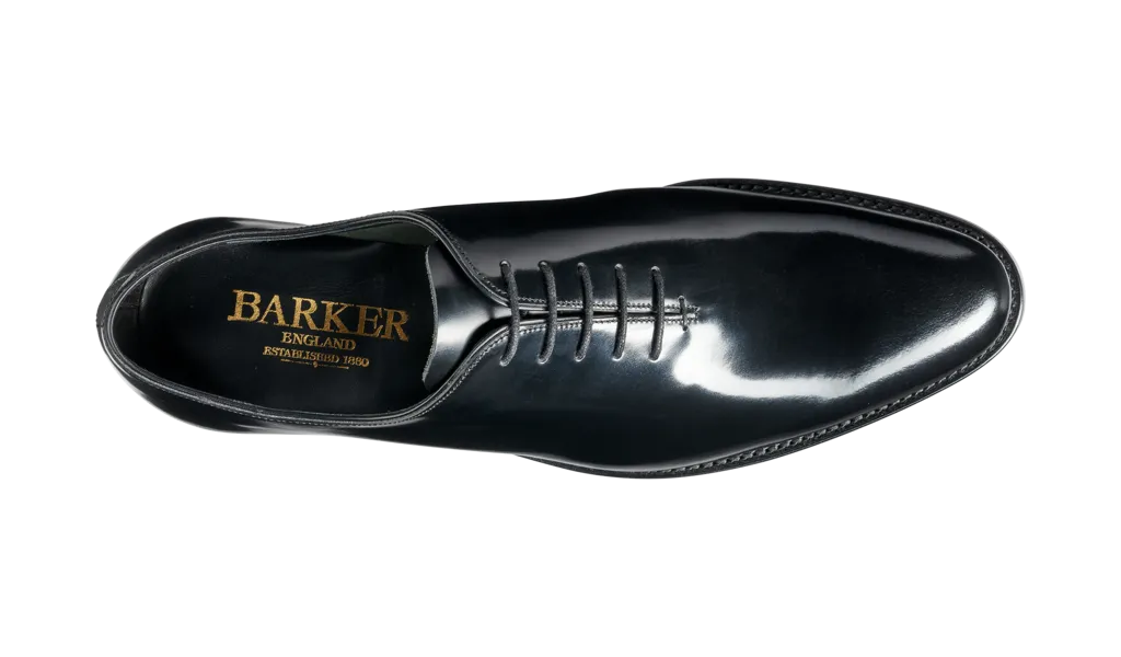 Barker Nelson Whole-Cut Oxford Shoe - Hi Shine Black