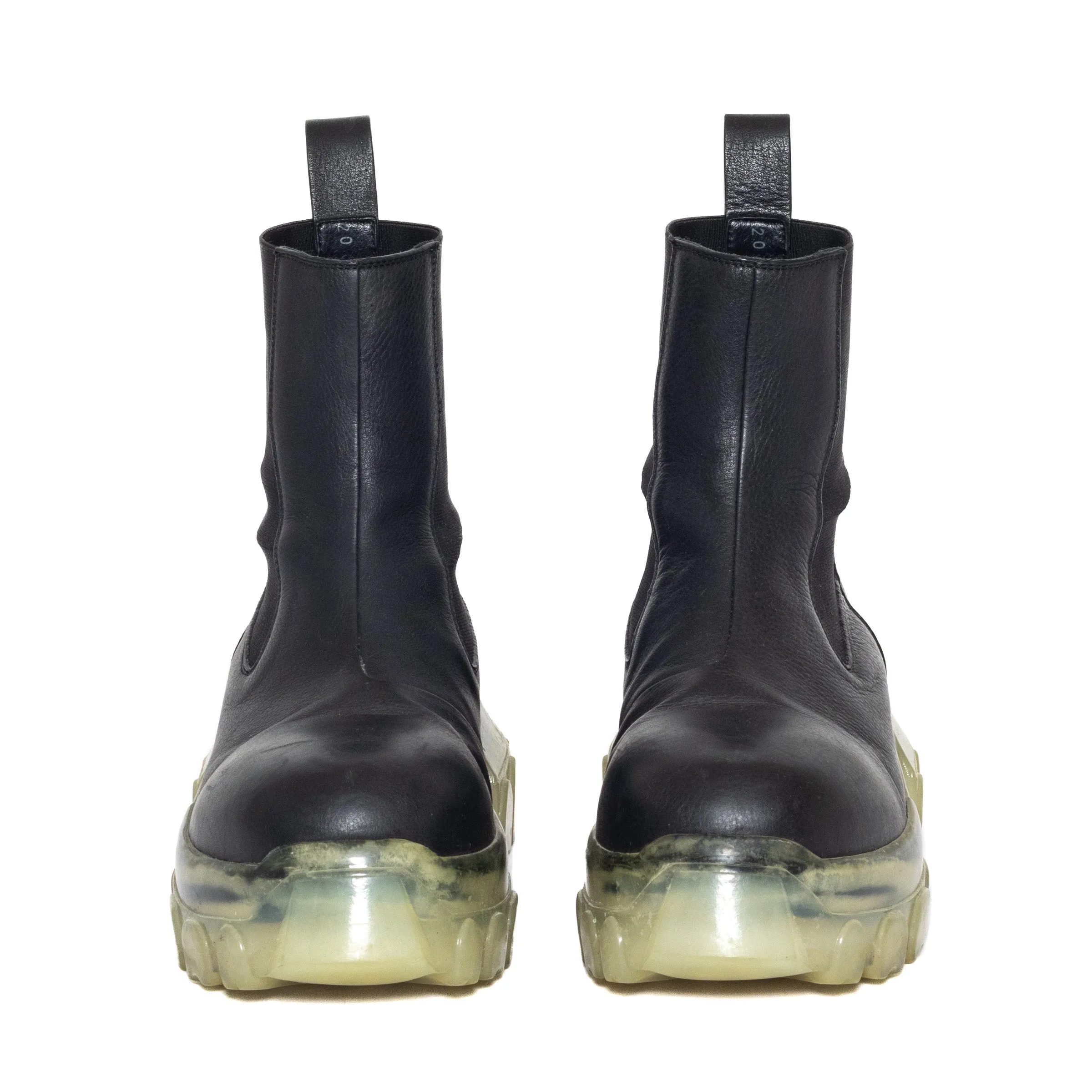 Black and Transparent Beatle Bozo Tractor Boots 38