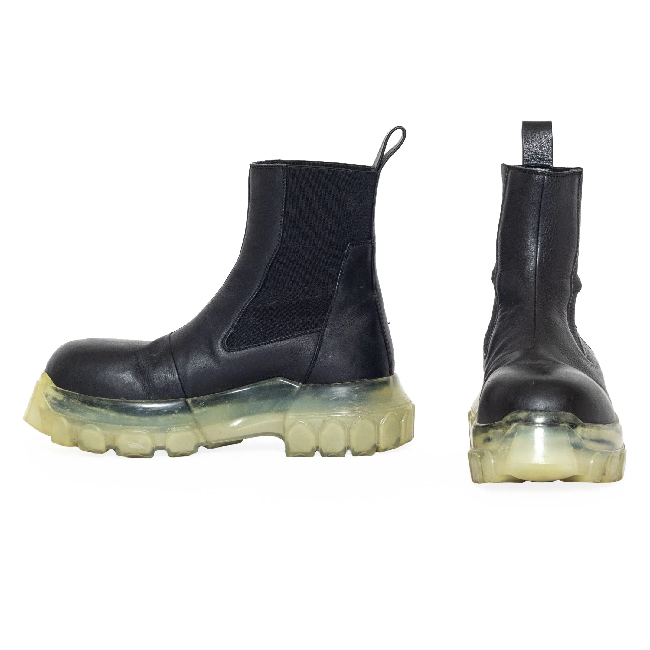 Black and Transparent Beatle Bozo Tractor Boots 38