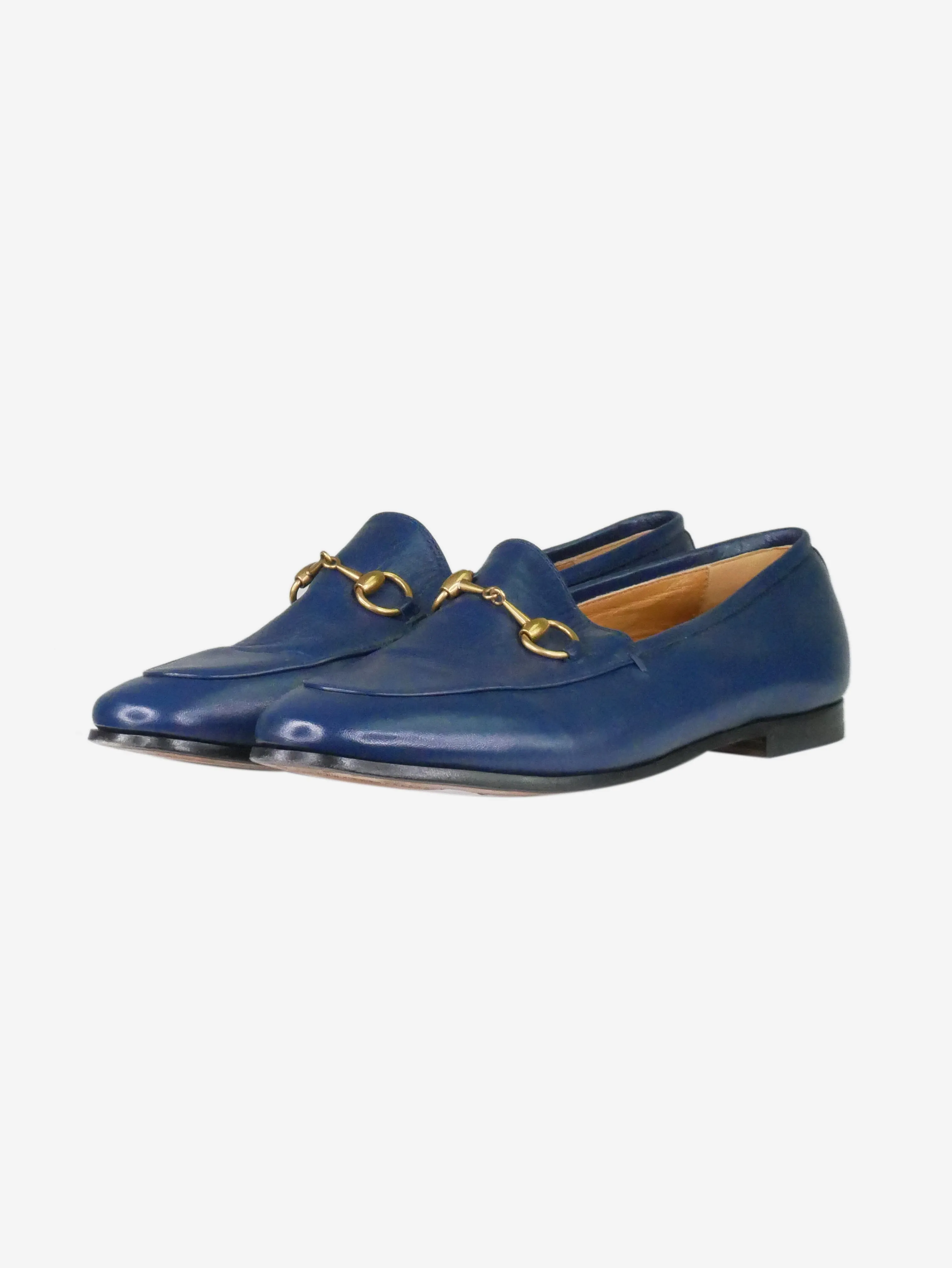 Blue Princetown horsebit loafers - size EU 36.5