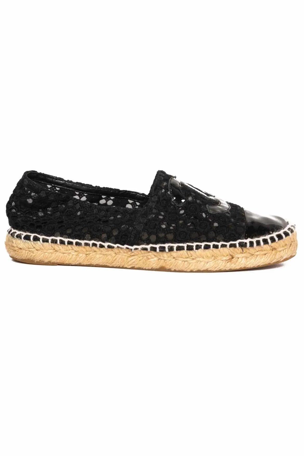 Chanel CC Logo Espadrilles Flats Size 5.5