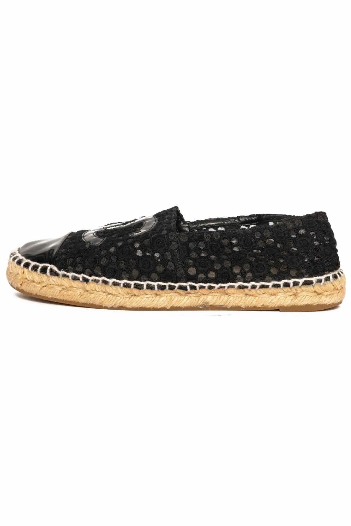 Chanel CC Logo Espadrilles Flats Size 5.5