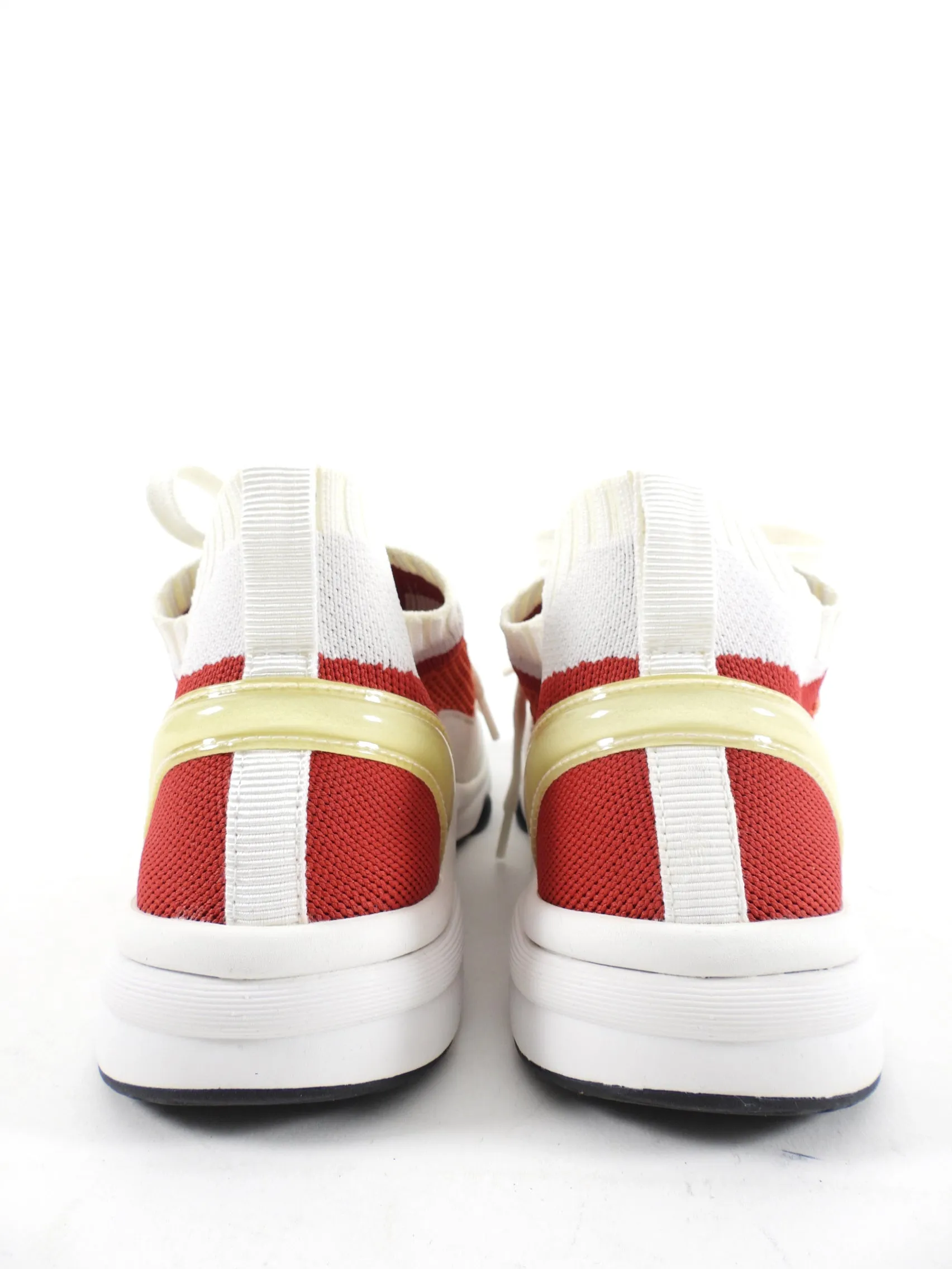 Chanel G36258 Suede and Mesh Knit Red White Sneakers -  40 / 39