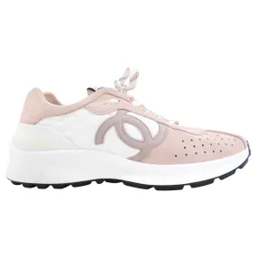 Chanel G39074 Light Pink Suede CC Sneakers - 40.5 / 39.5