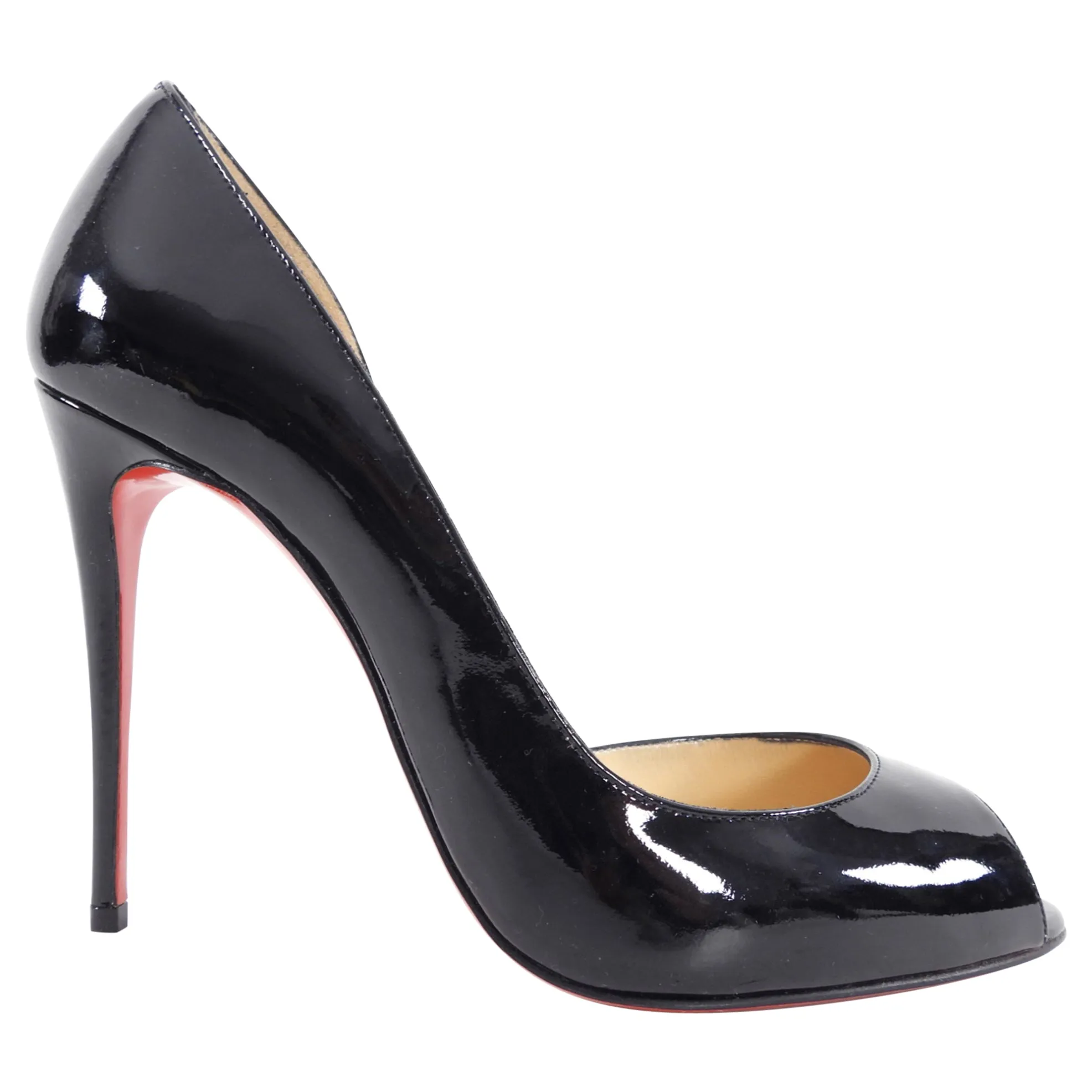 Christian Louboutin Black Patent Demi You 100 Pumps - 37