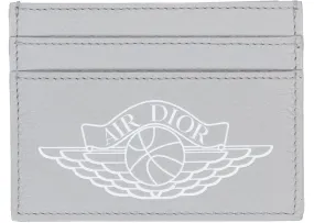 Dior x Jordan Wings Card Holder (4 Card Slot) Grey in Calfskin with Silver-tone