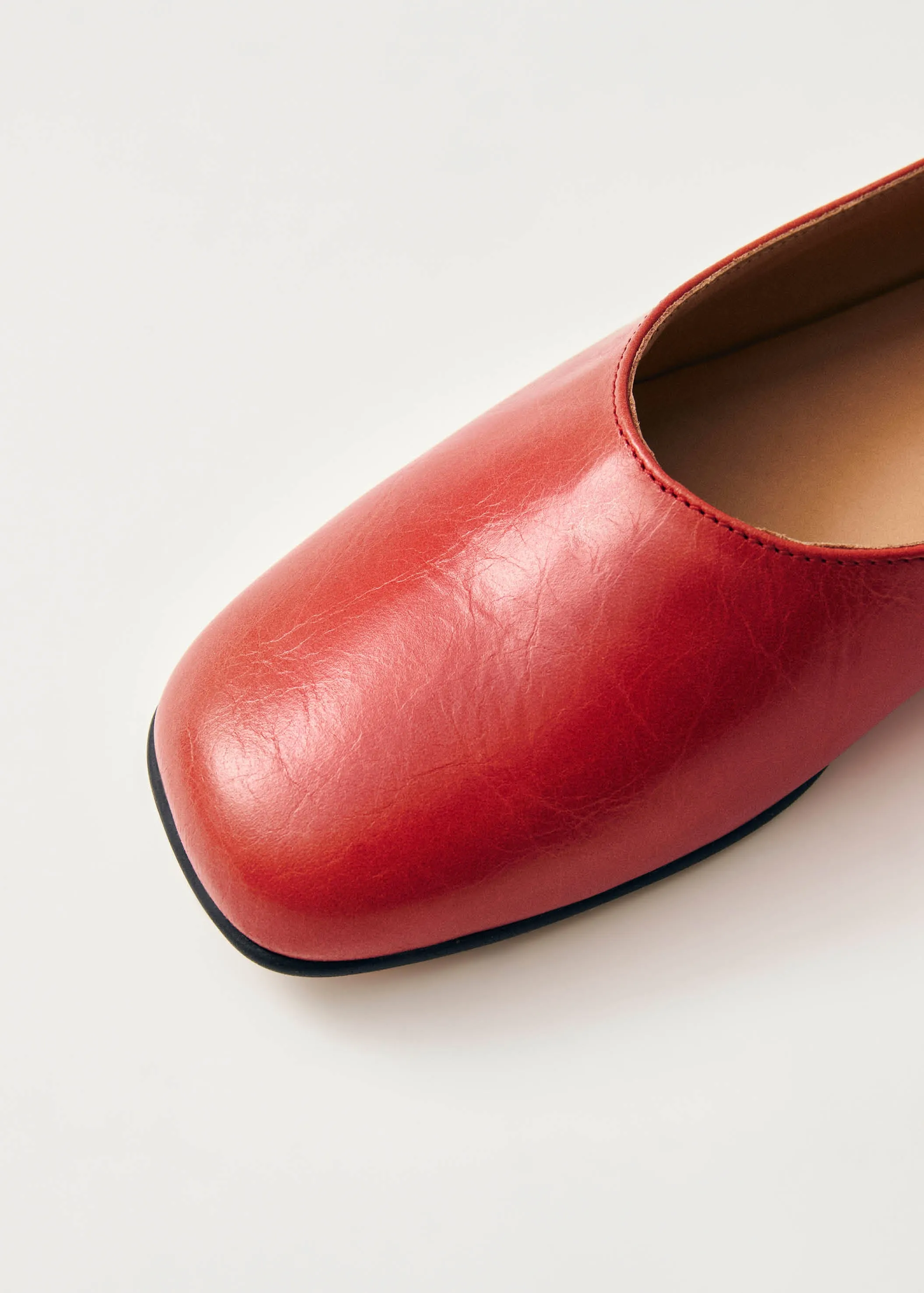 Edie Red Leather Ballet Flats