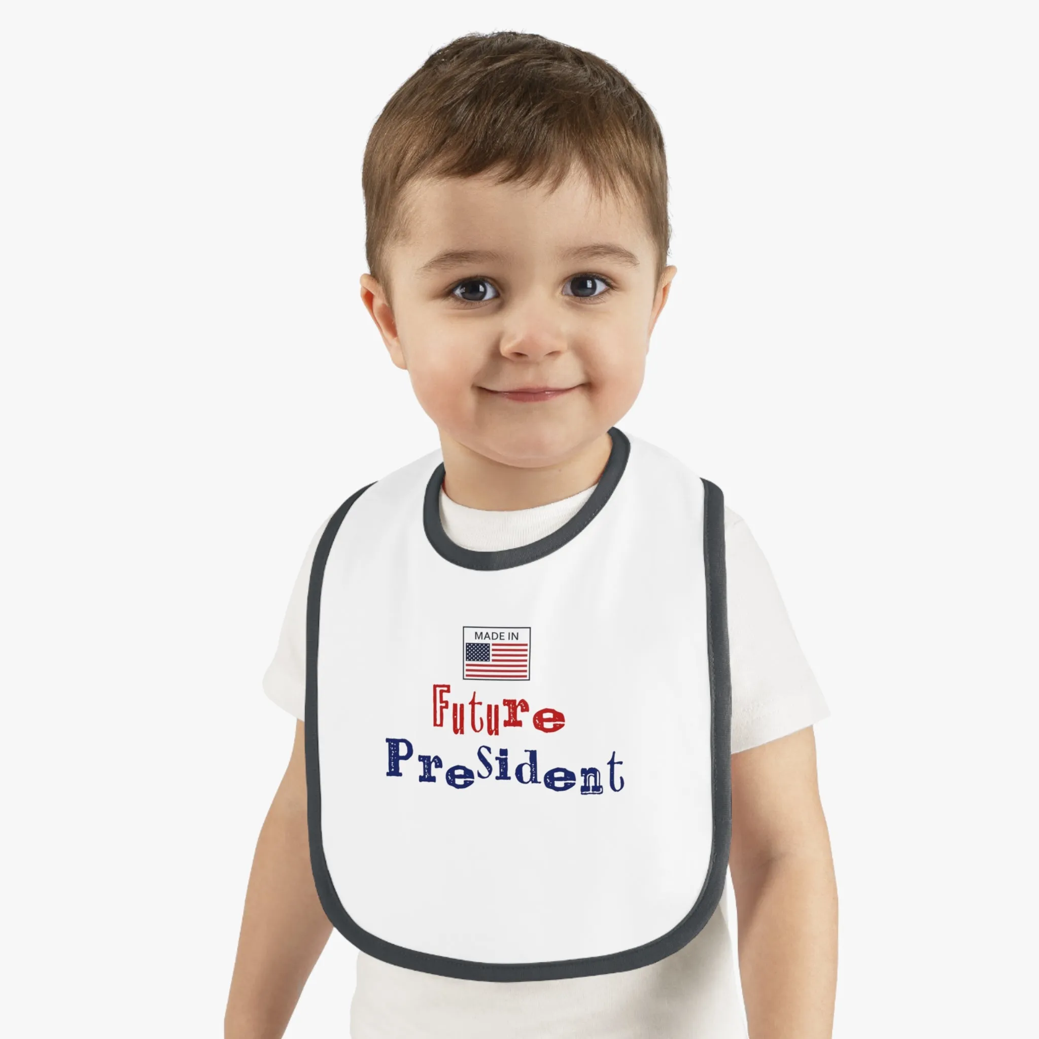 Future President Baby Contrast Trim Jersey Bib