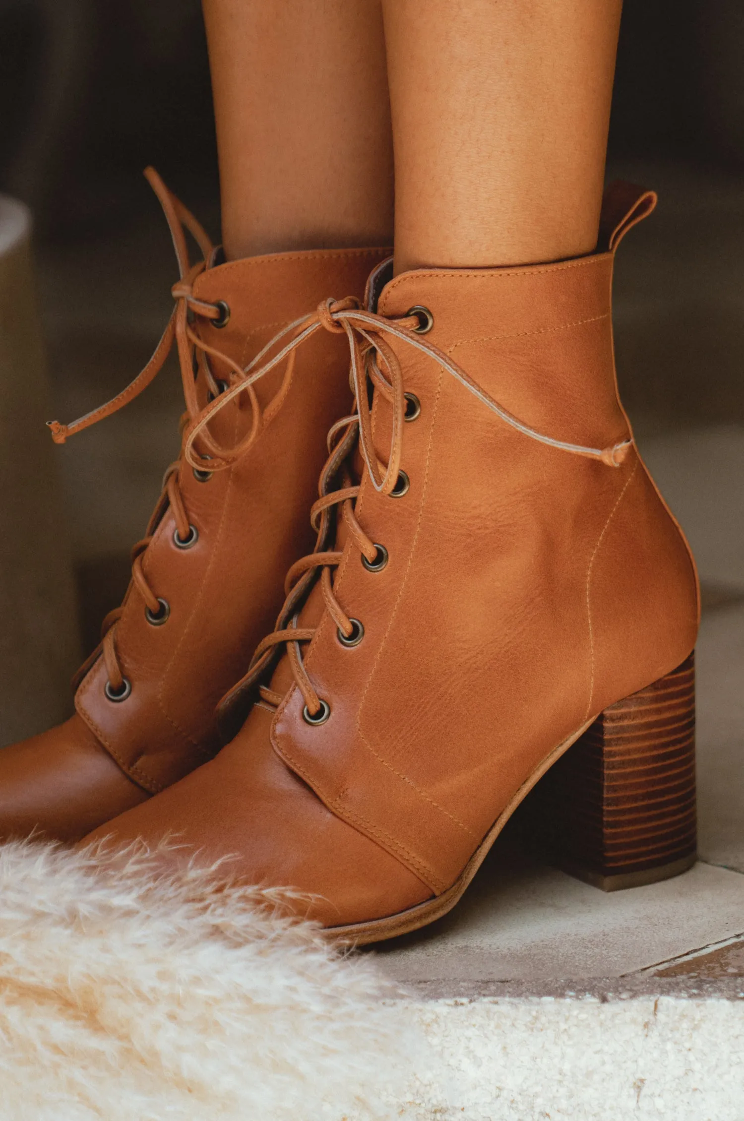 Giselle Leather Heel Booties