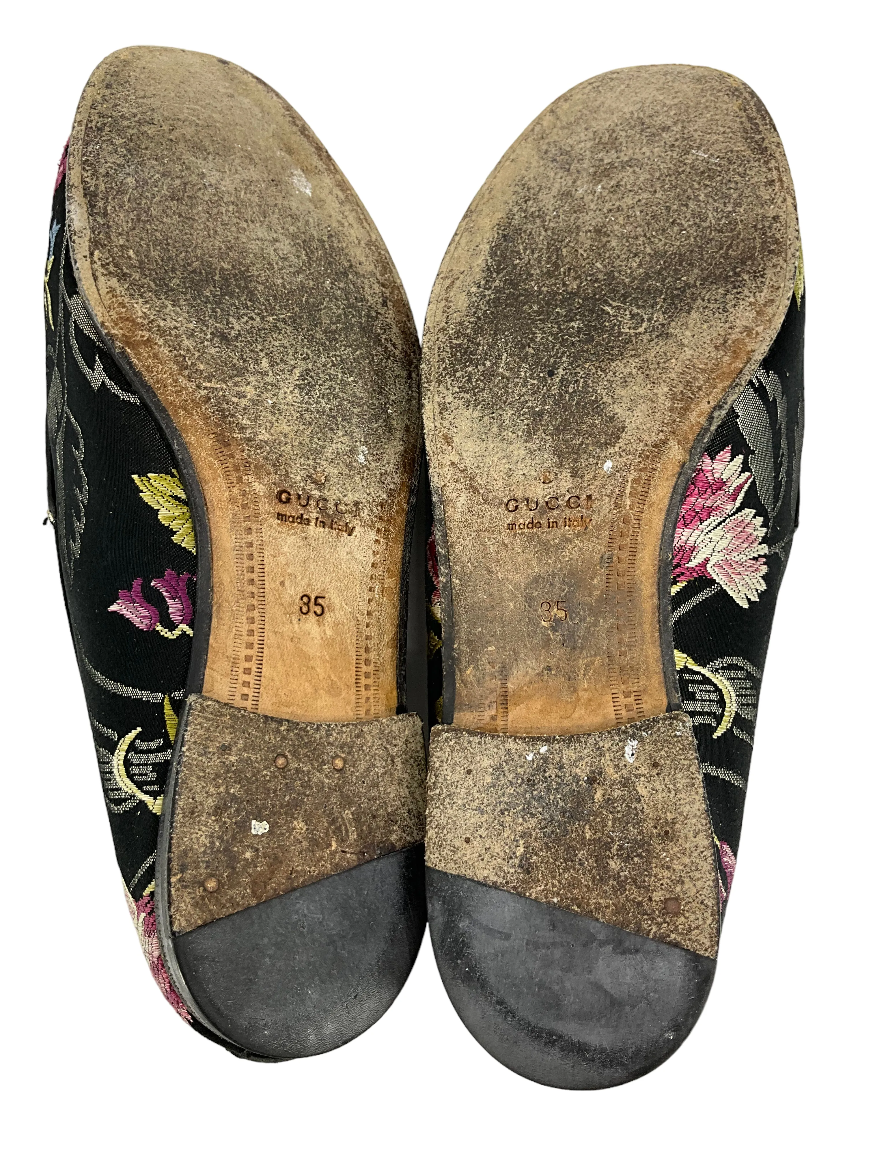 Gucci Princetown Floral Jacquard Horsebit Mules Size 5