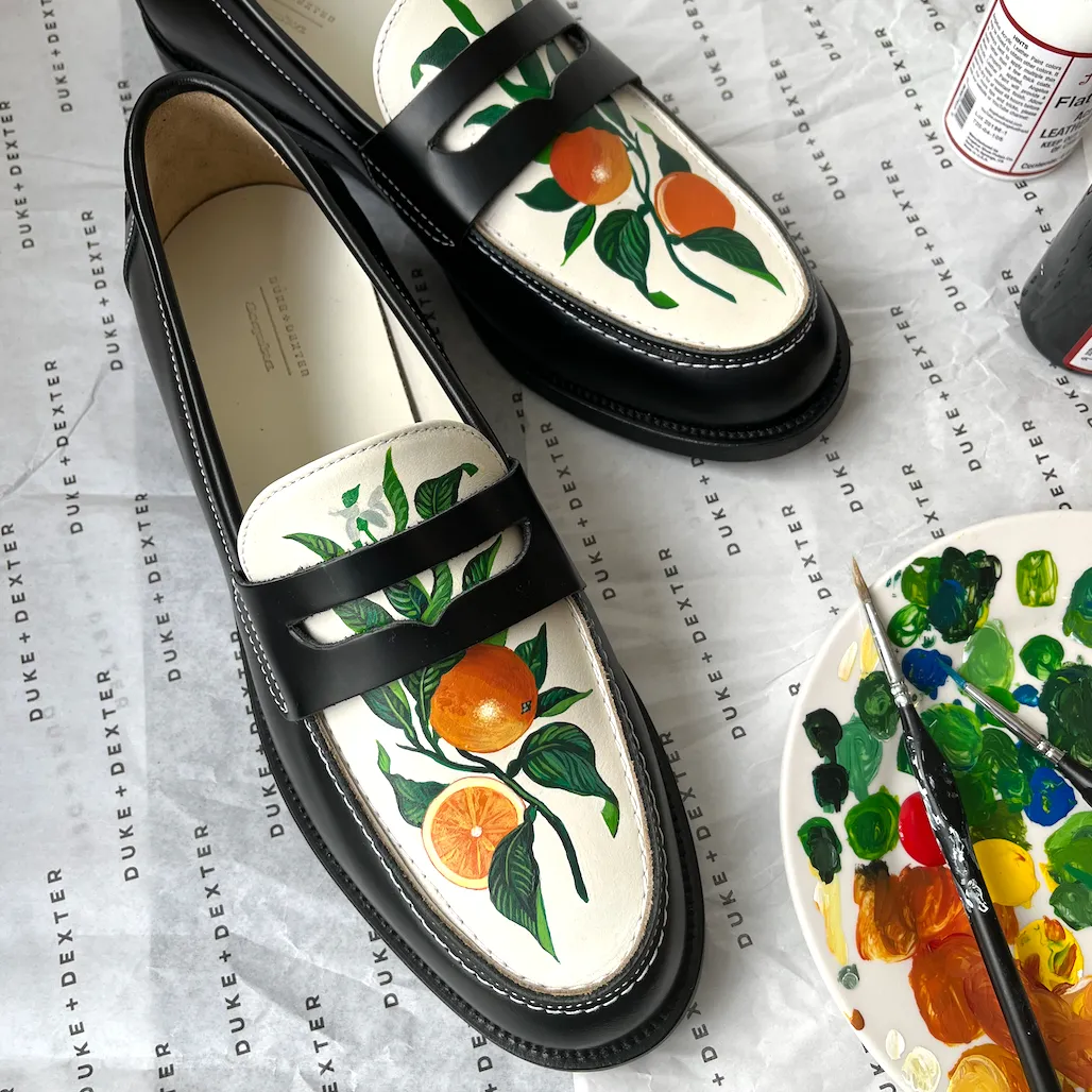 Hand-Painted Bespoke Penny Loafer - Men's