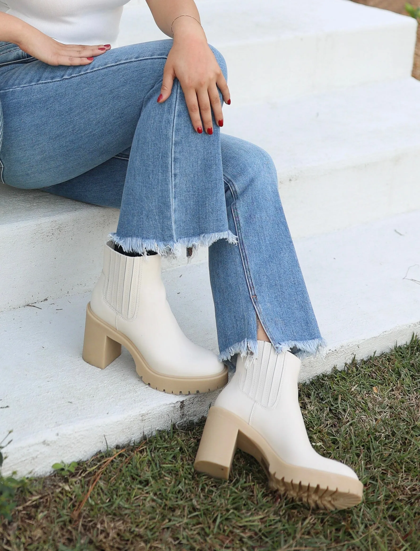 Kickin It Booties in Ivory