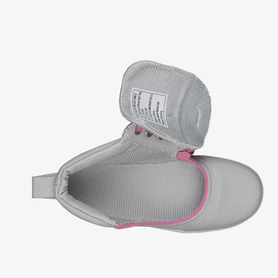 Kids' Grey/Pink BILLY D|R Short Wrap High Tops (X-Wide)