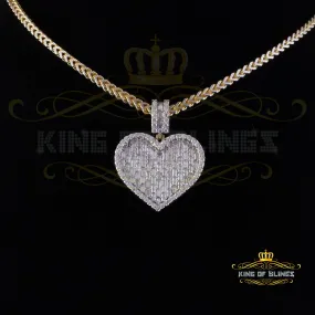 King Of Bling's 925 Yellow Silver6.50ct VVS D Clr. Moissanite Baguette Heart Pendant for Women's