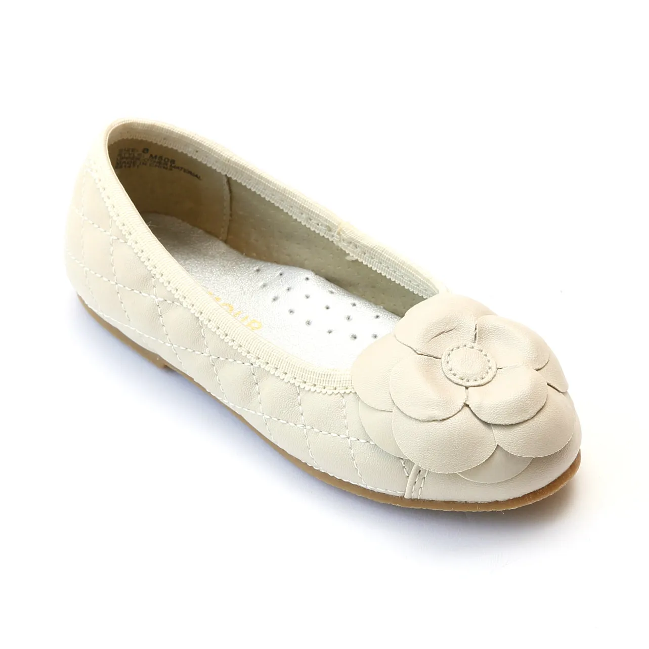 L'Amour Girls Quilted Camellia Flats