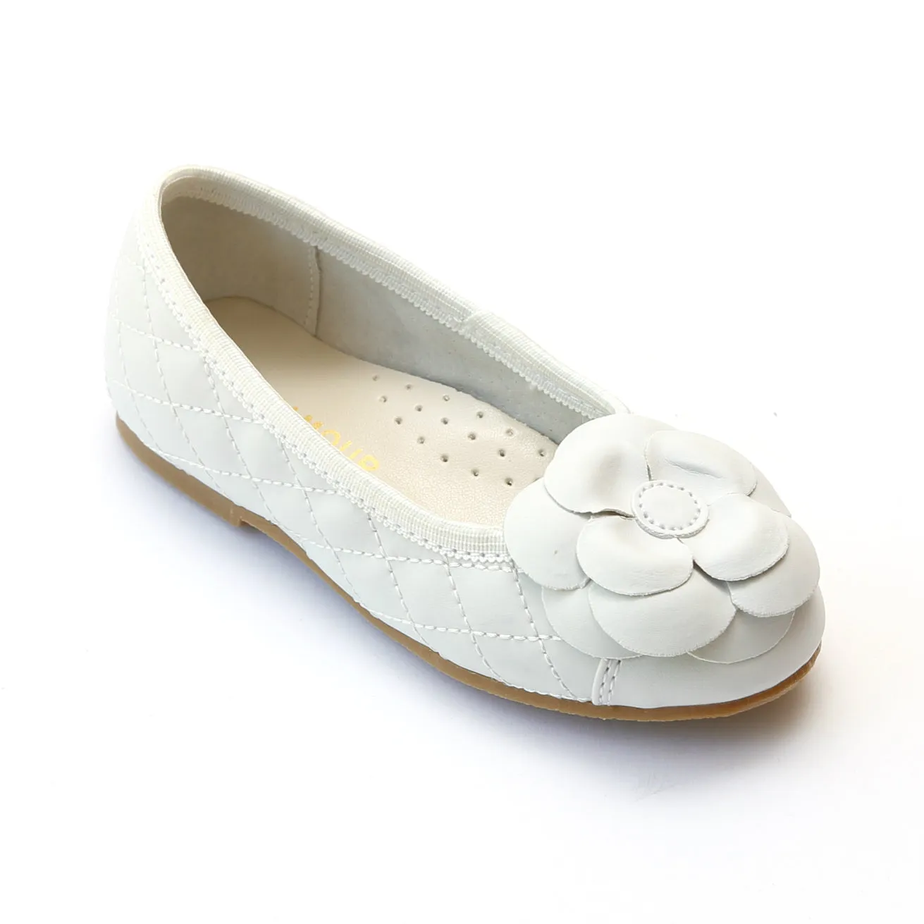 L'Amour Girls Quilted Camellia Flats