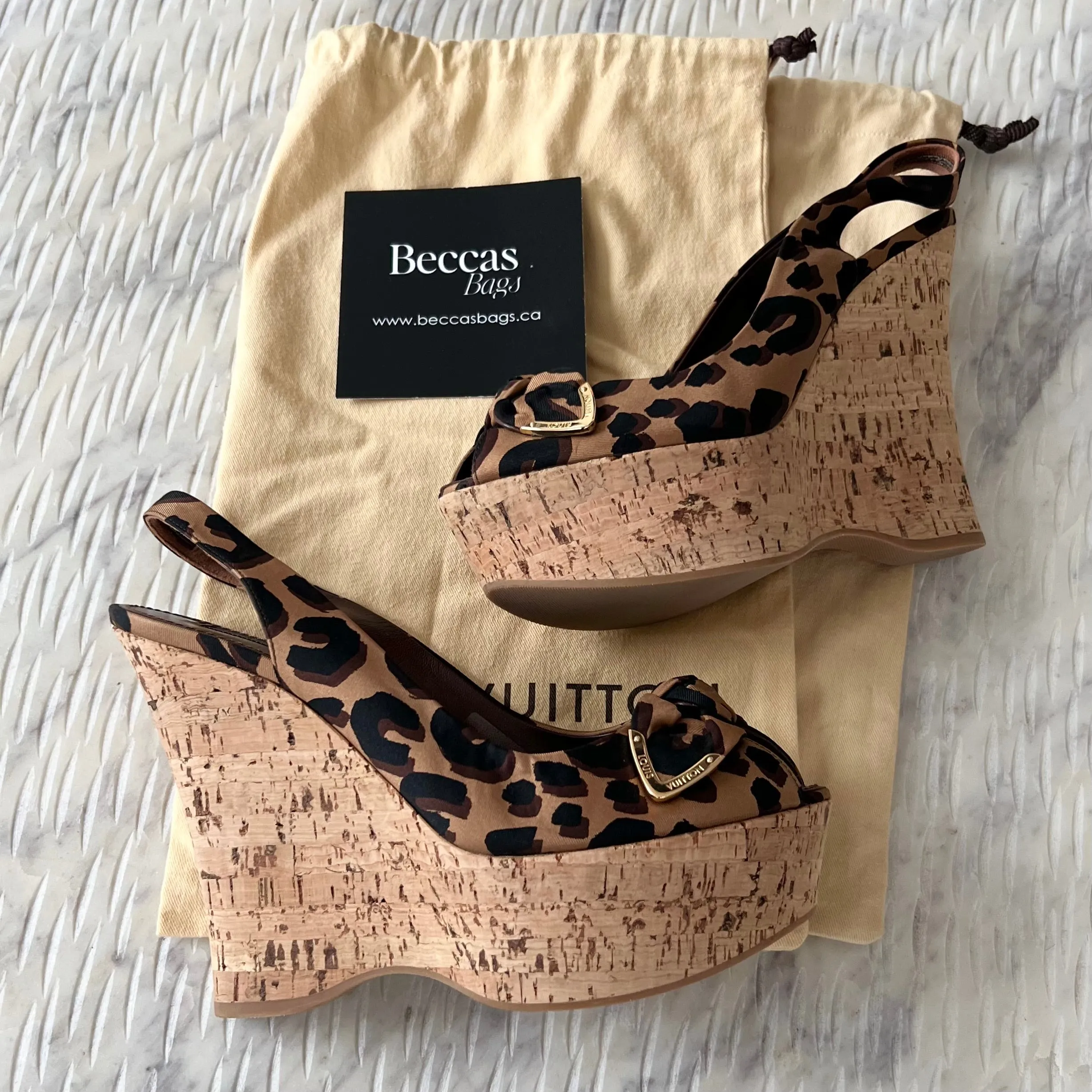 Louis Vuitton Leopard Wedge Heels