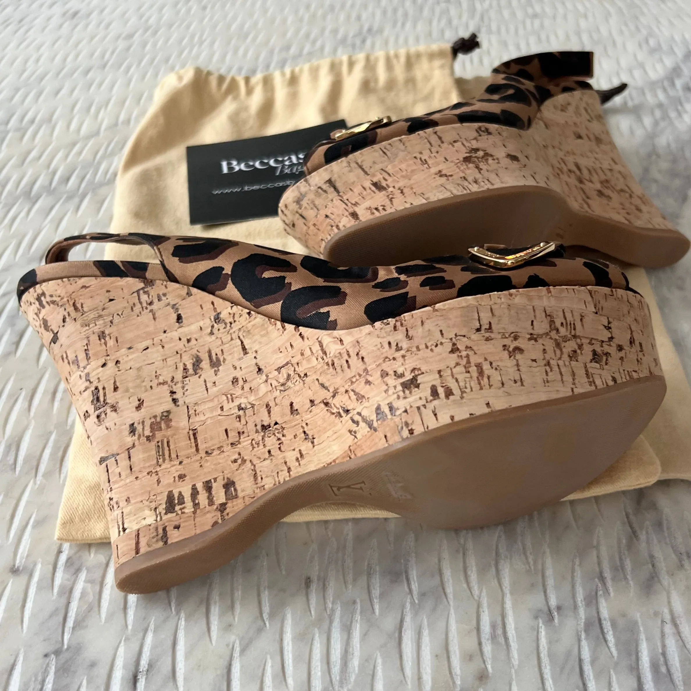 Louis Vuitton Leopard Wedge Heels