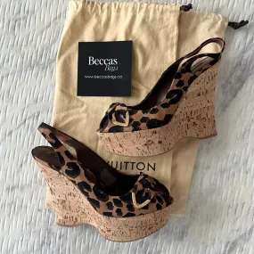 Louis Vuitton Leopard Wedge Heels