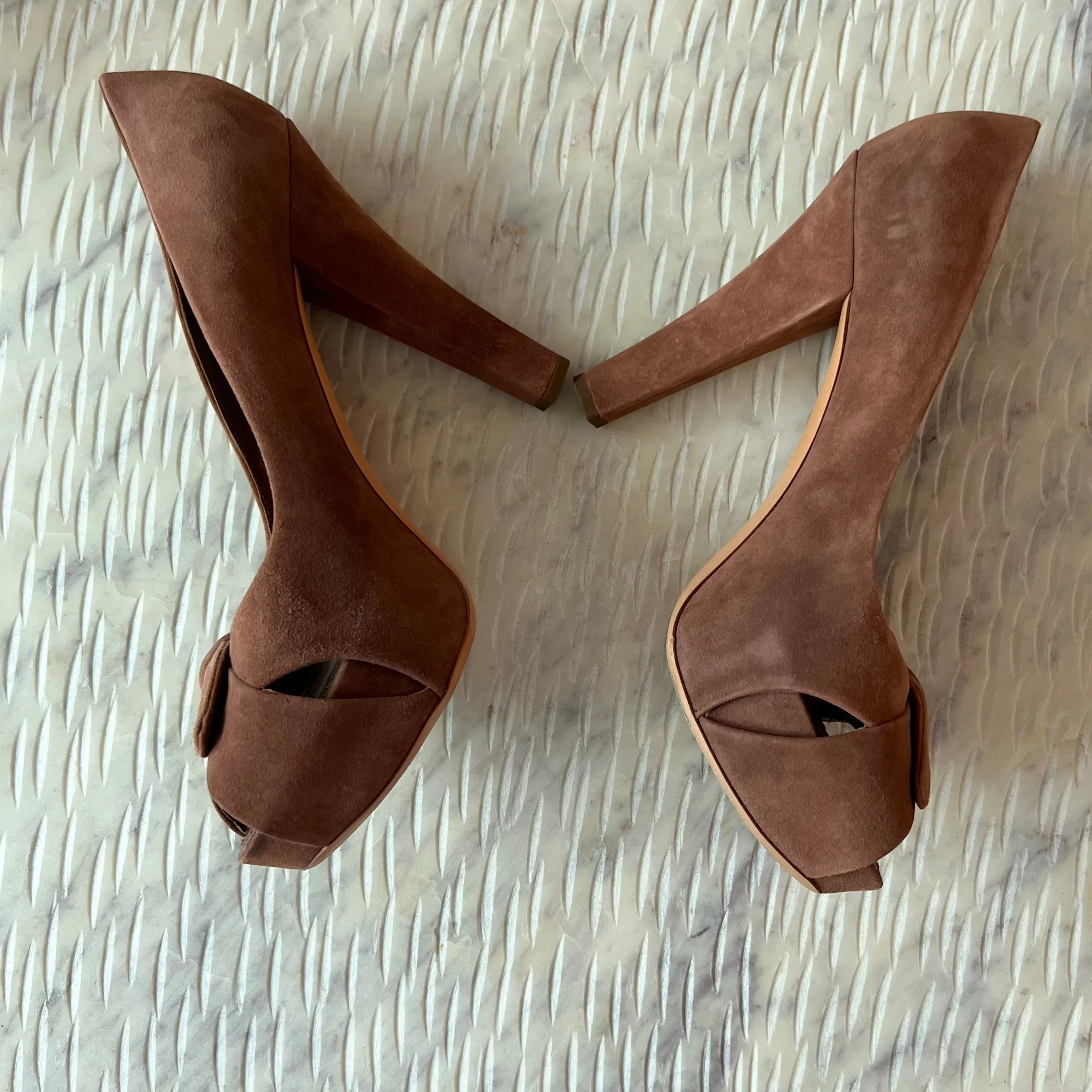 Louis Vuitton Suede Block Heels