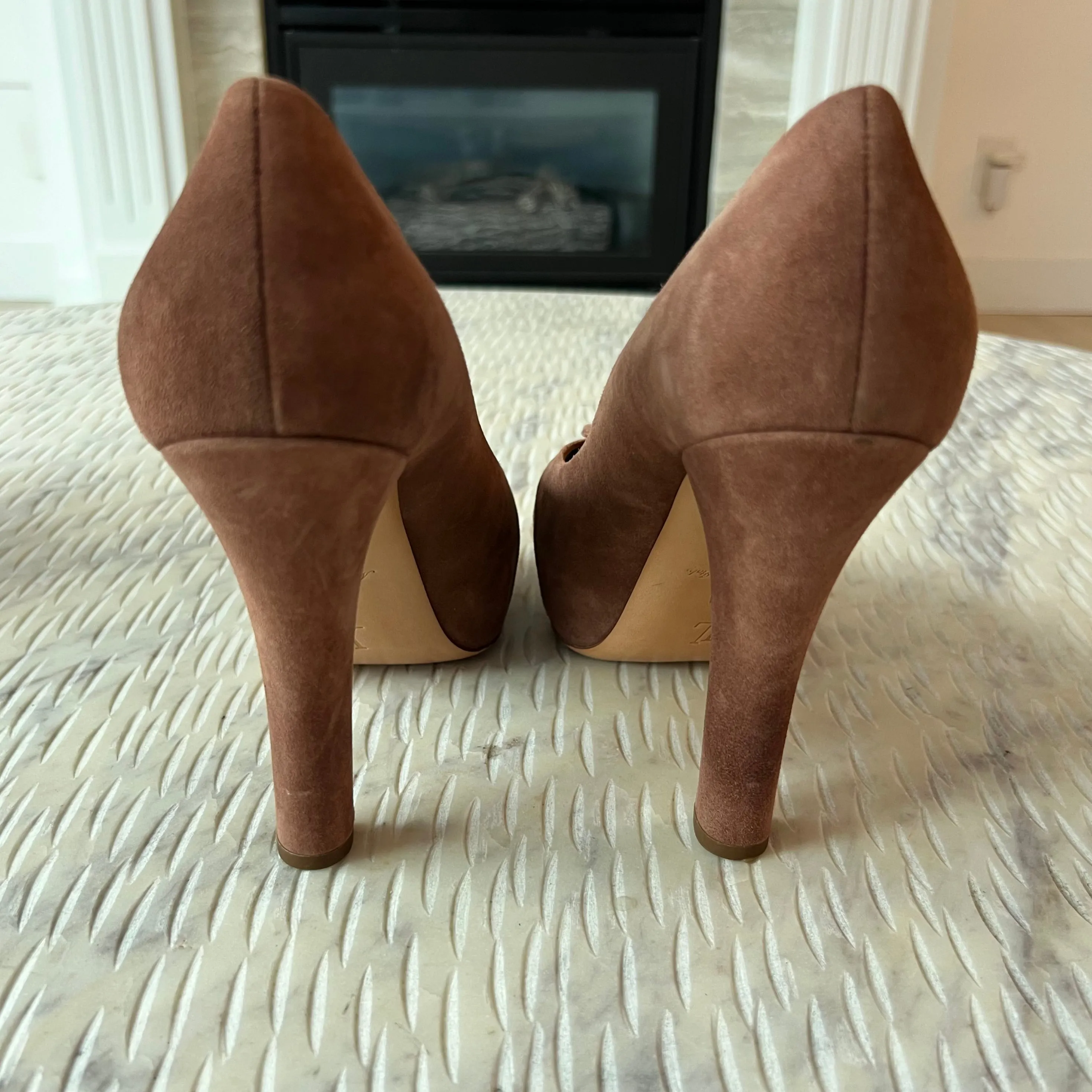 Louis Vuitton Suede Block Heels