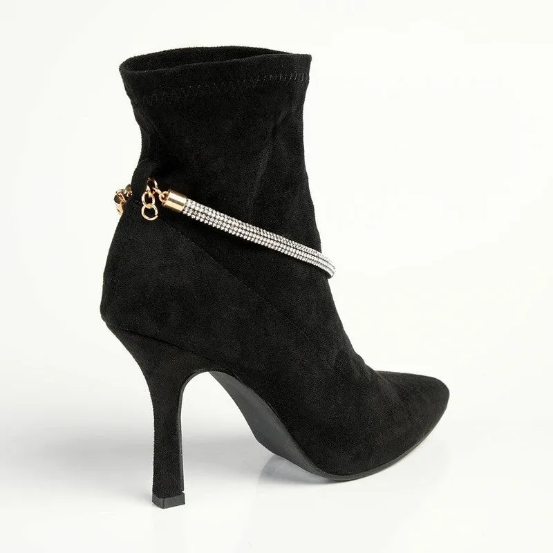 Madison Faune Chelsea HourGlass Heel Boot -Black