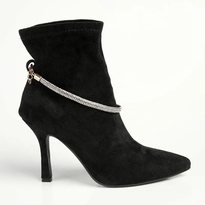 Madison Faune Chelsea HourGlass Heel Boot -Black