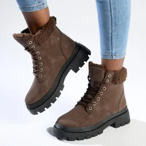 Madison Jersey Hiker Lace Fashion Boot - Chocolate