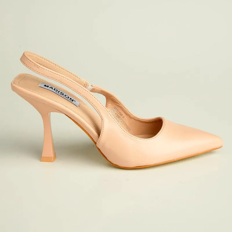 Madison Kisha Slingback Heels - Nude