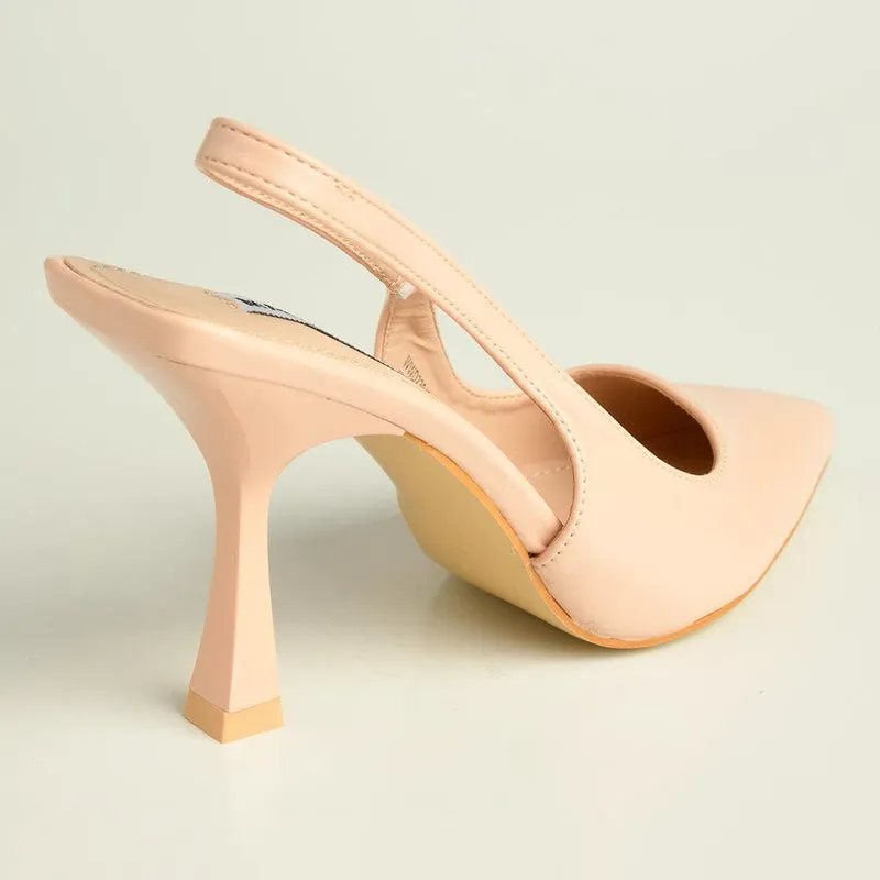 Madison Kisha Slingback Heels - Nude