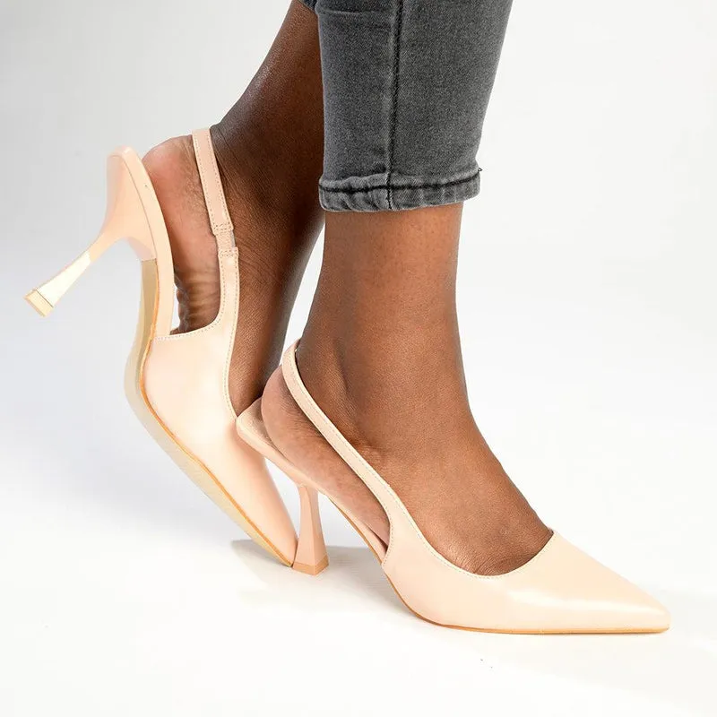 Madison Kisha Slingback Heels - Nude