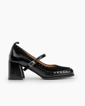 Mary Jane Ankle Strap Round Toe Mid Heel Pumps Oxfords