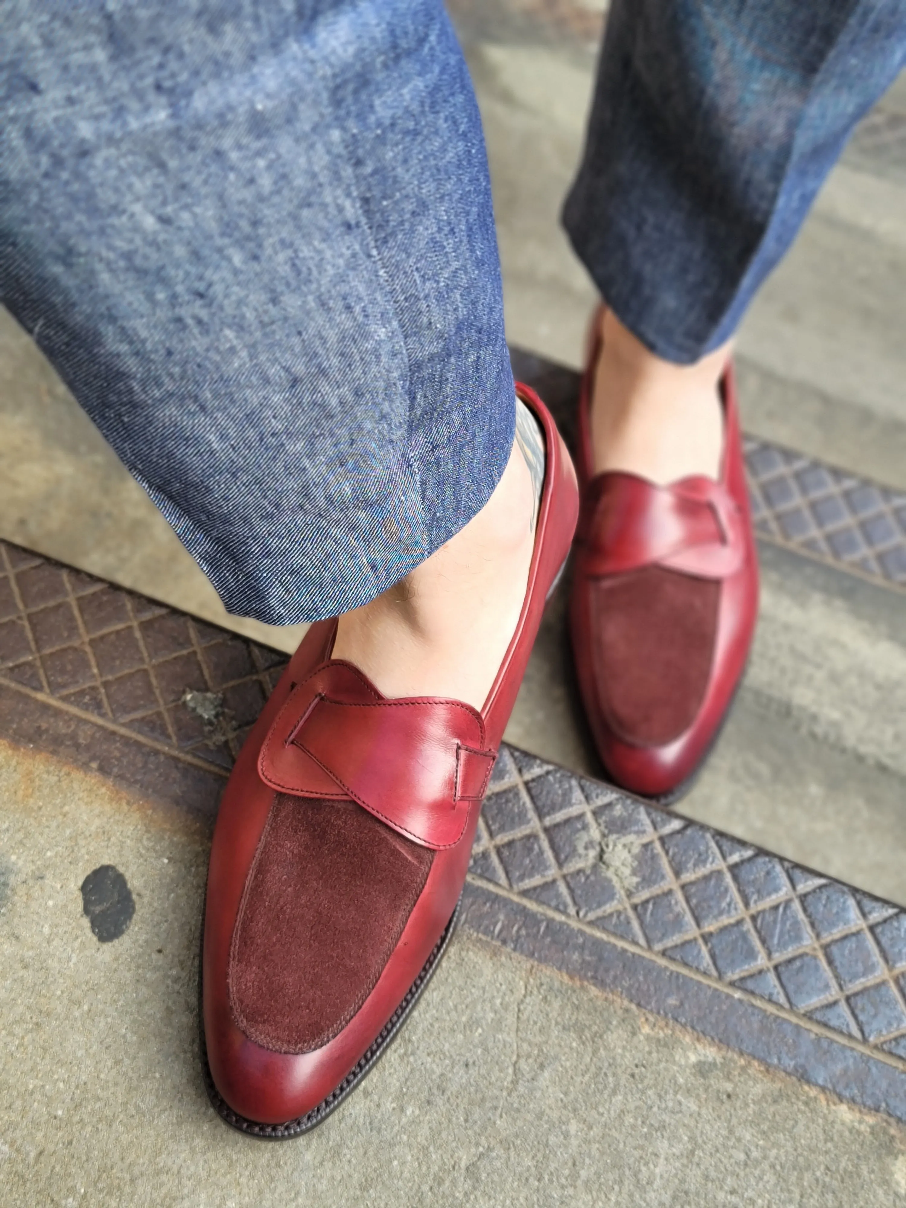 Meridian - MTO - Burgundy Calf / Burgundy Suede - TMG Last - Single Leather Sole