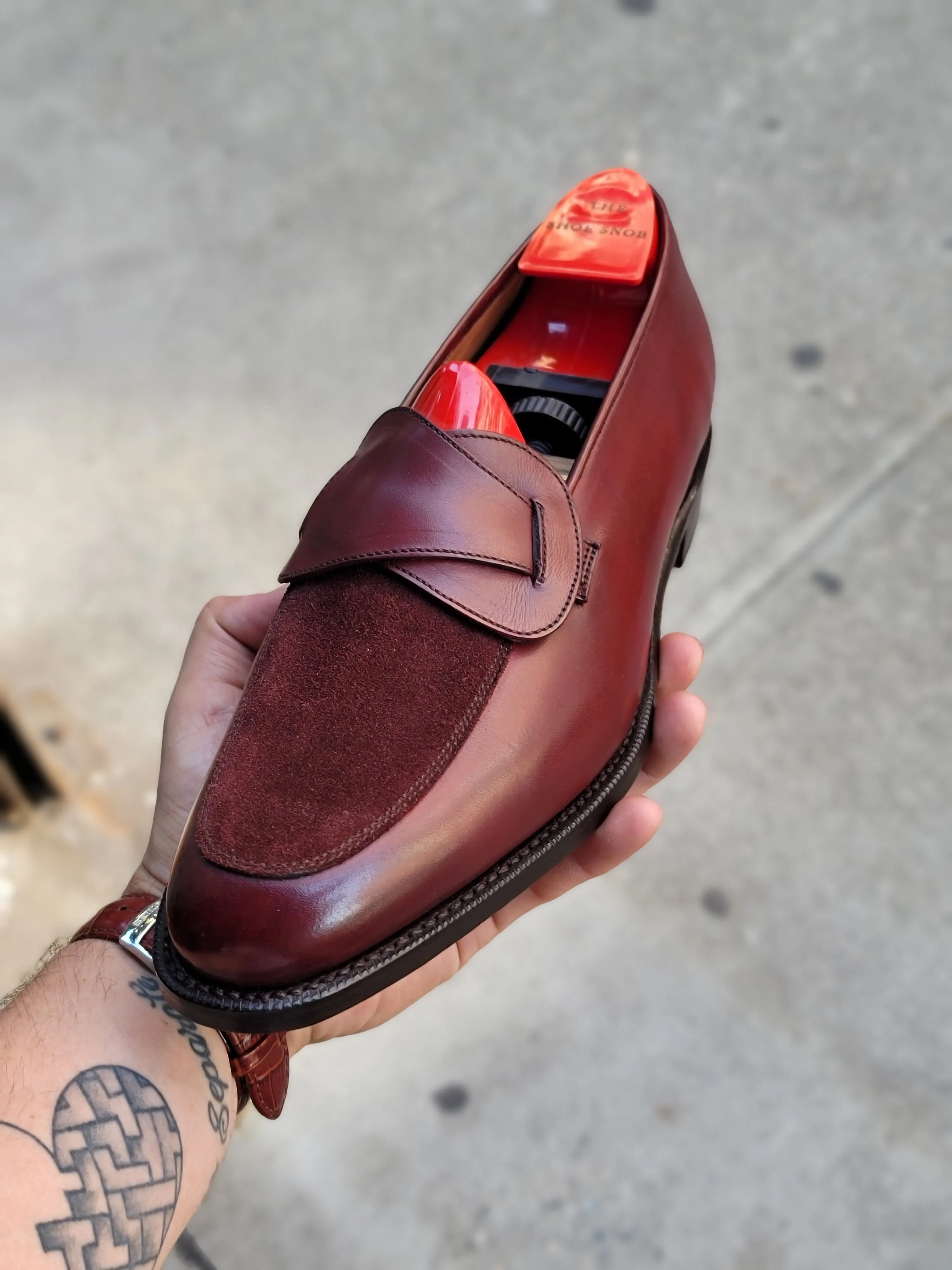 Meridian - MTO - Burgundy Calf / Burgundy Suede - TMG Last - Single Leather Sole