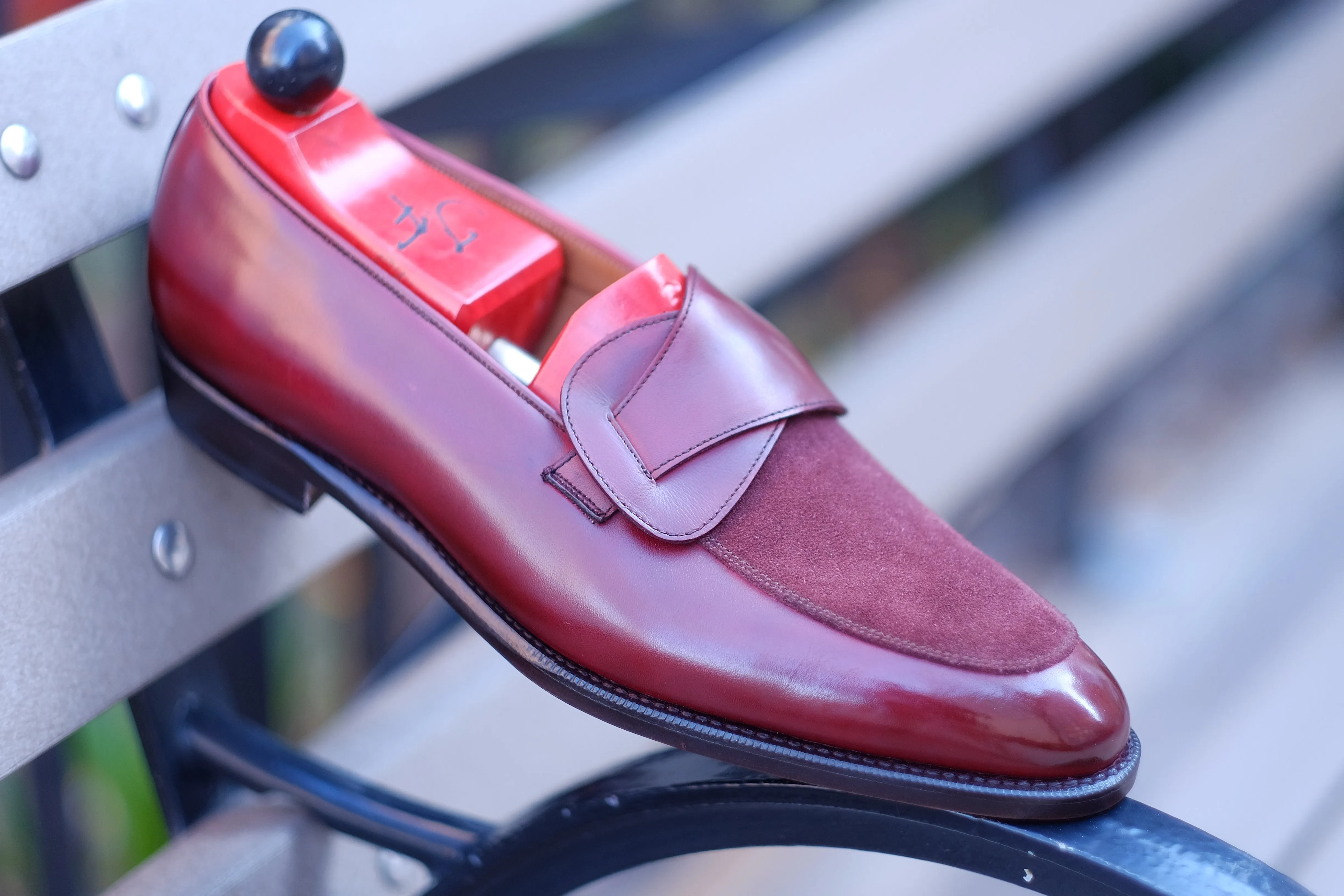 Meridian - MTO - Burgundy Calf / Burgundy Suede - TMG Last - Single Leather Sole