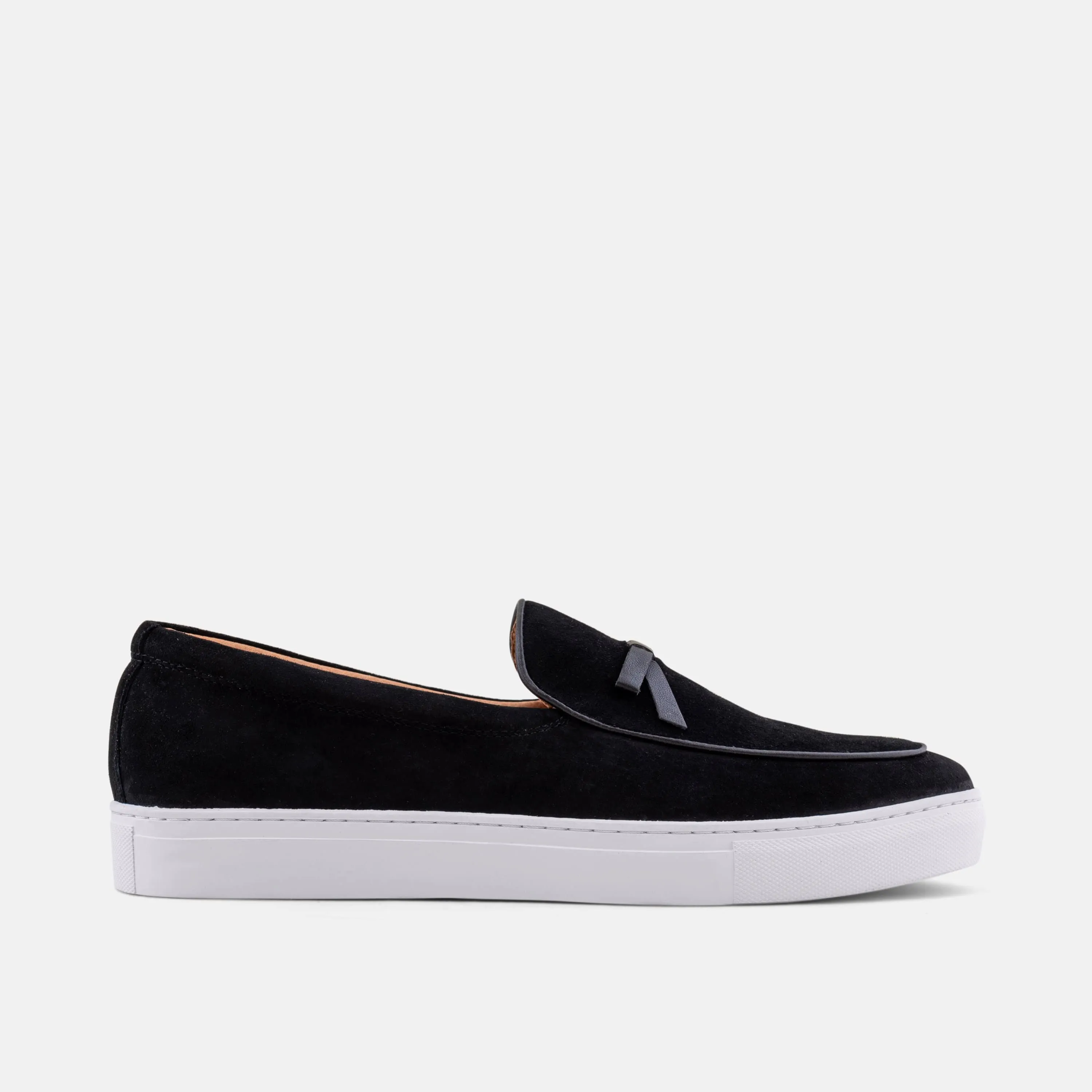 Odell Black Suede Belgian Loafer Sneakers