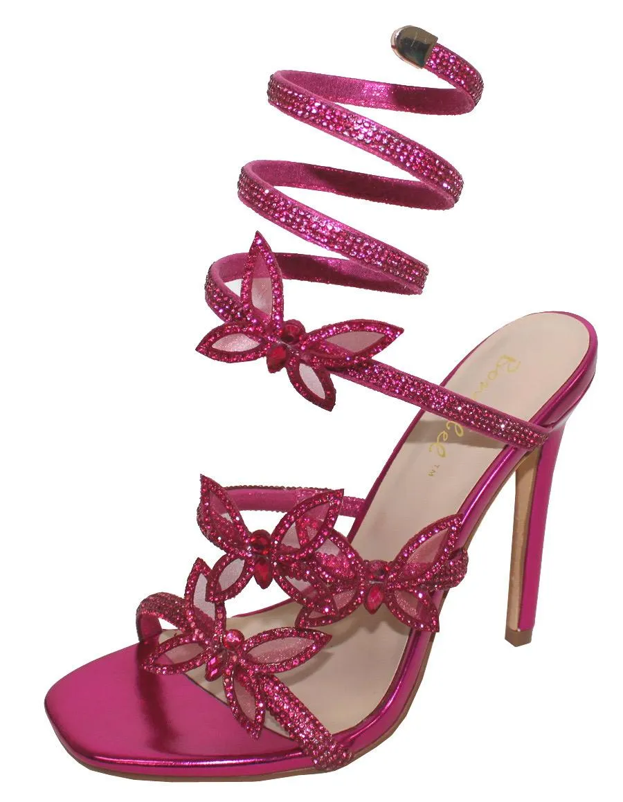 PATRICIA2 - FUCHSIA BUTTERFLY HEELS