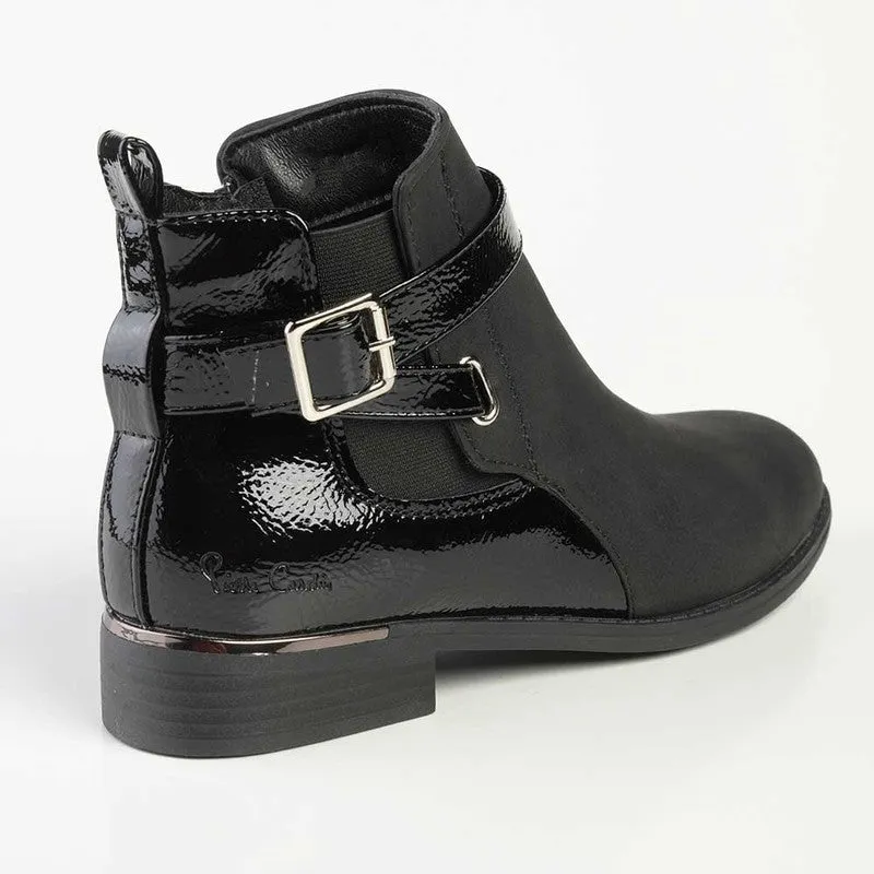 Pierre Cardin Kylie Patent Counter Ankle Bootie - Black