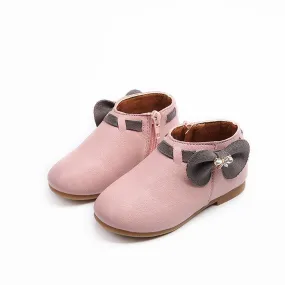 Toddler Girls Ankle Boots with Jeweled Bow