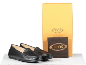 TOD's Black Gommino Leather Loafers UK 4.5 EU 37.5 👠