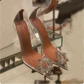 Transparent Rhinestone High Heels