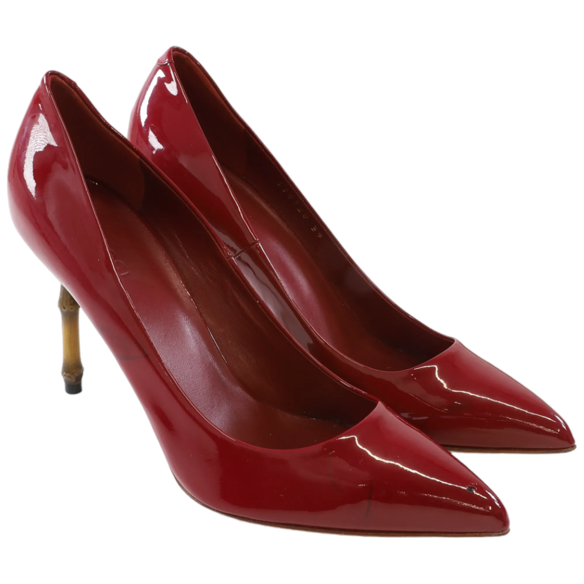 Women's Bamboo Patent Heels Red Size EU 39 / UK 6