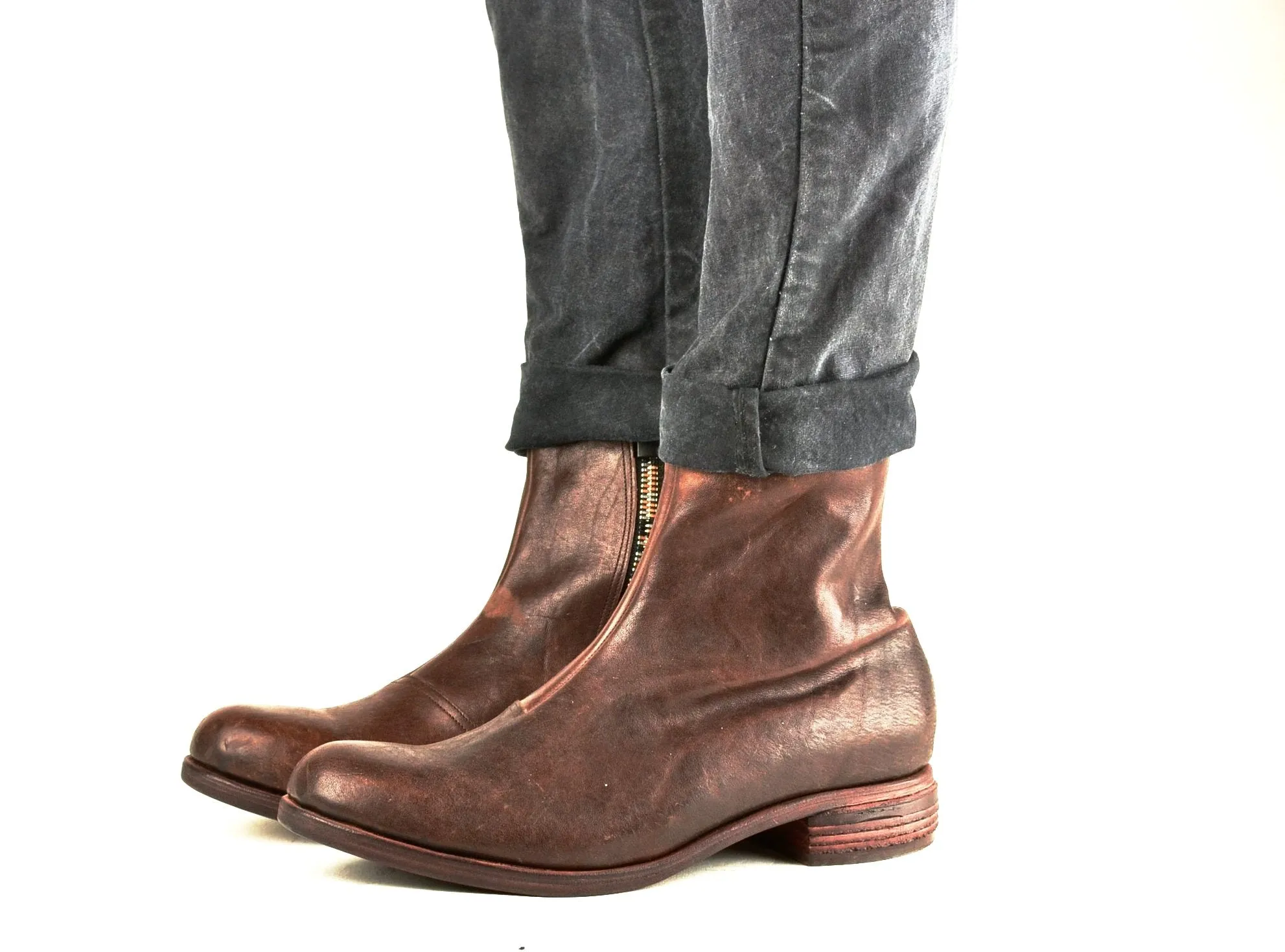 Zip Sided Boot  |  Burgundy Mustang